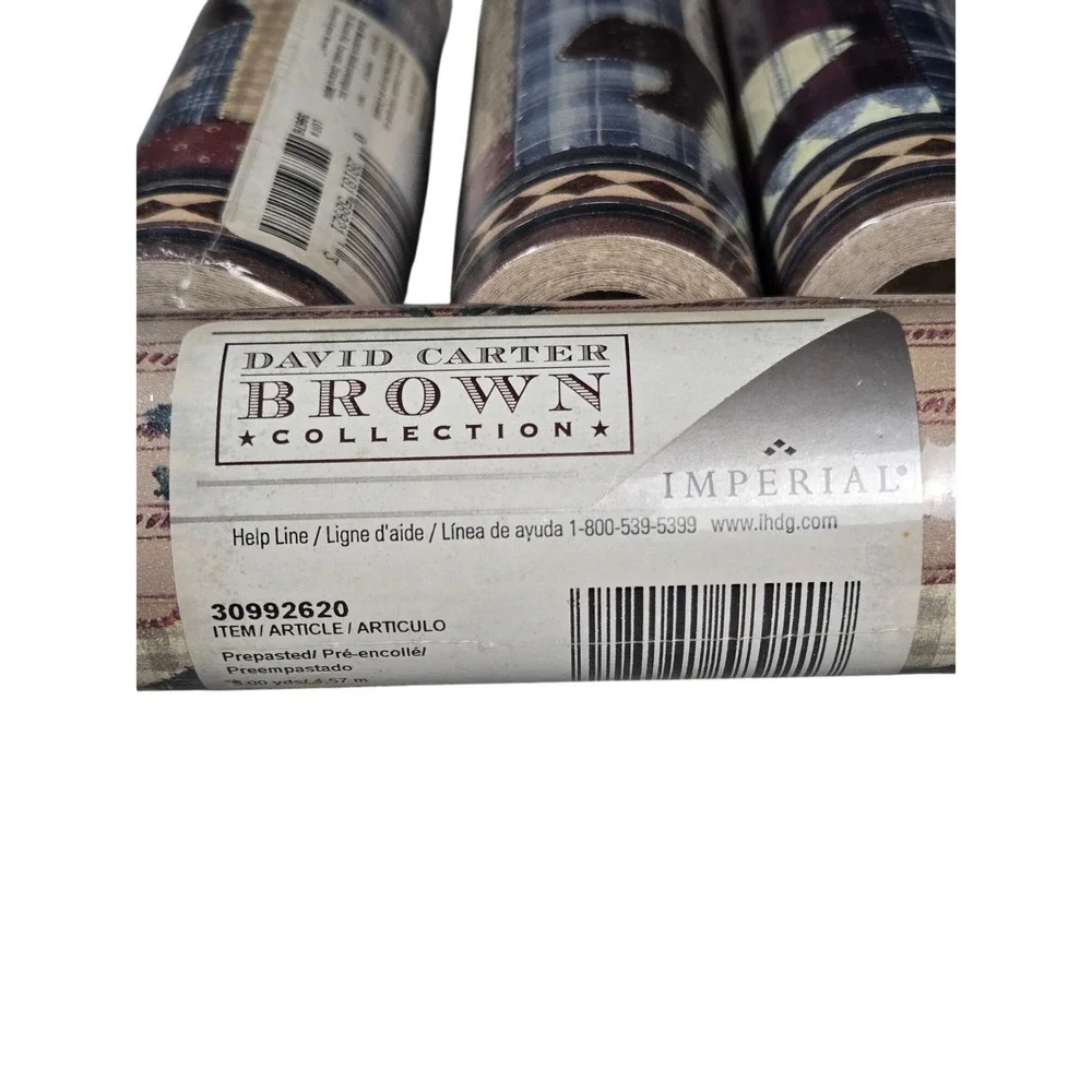 New David Carter Brown Imperial 4 Rolls Wallpaper Border Rustic Cabincore